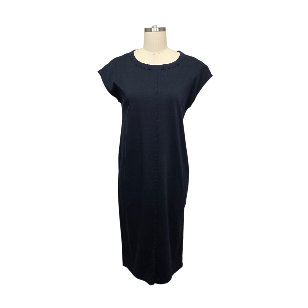 Everlane Black 100% Cotton Crew Neck Midi T-Shirt Dress Women's Size Small